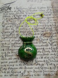 Dollar Symbol Necklace, Good Luck Pendant Amulet, Manifestation Money Wealth Attraction, Abundance Richness Talisman