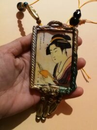 Japanese Omamori Charm, Lovers Talisman Samurai Amulet, Asian Folkloric Jewelry, Magic Pendant Good Luck