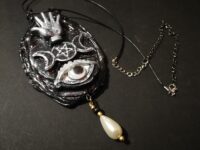Sun and Moon, Celestial Magic Talisman, Astrological Symbol Zodiac, Universe Magical Power Amulet, Eye Hand Pendant