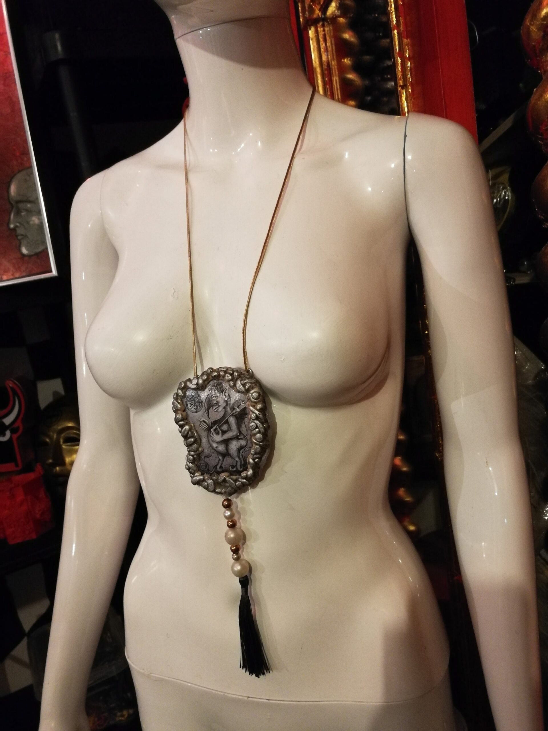 Abraxas Stone, Magic Talisman Protective Amulet, Gothic Pendant Decarabia, Lemegeton Goetia Demon Seal Sigil