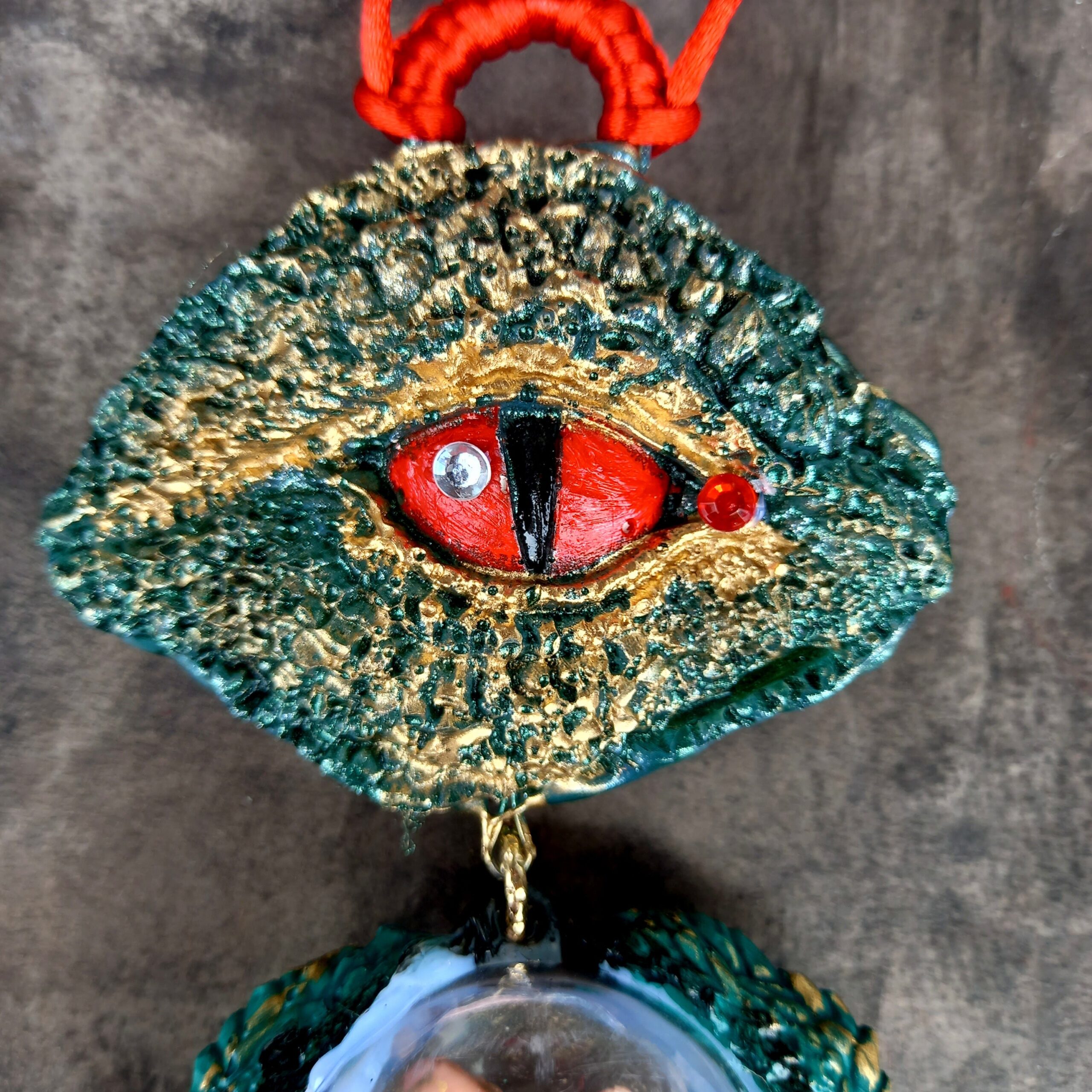 Dragon Pendant, Claw Necklace Magic Talisman, Globe Ball Amulet Demon Evil Eye Lucifer Jewelry