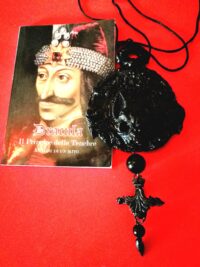 Bat Vampire, Skull Silhouette, Dracula Transylvania Dark Gothic Castle, Necklace Talisman Pendant Occult Jewelry