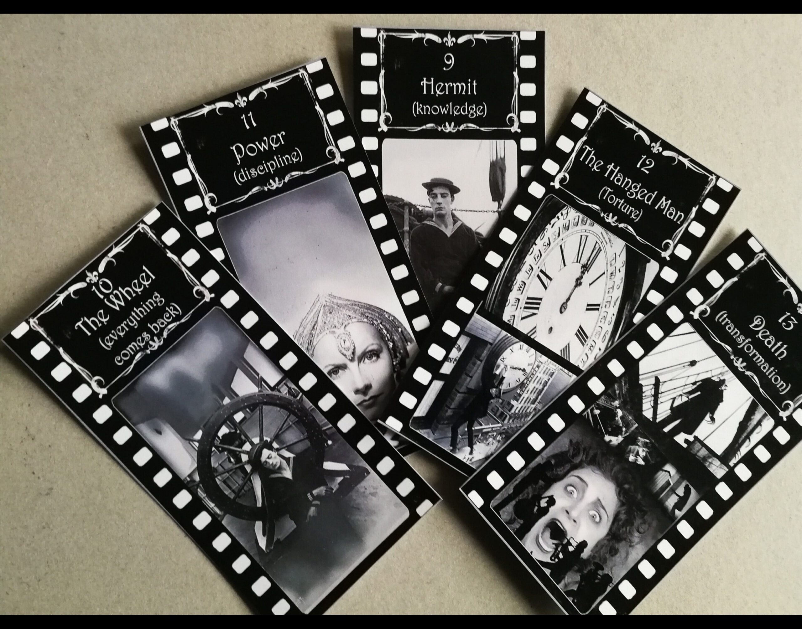 Hollywood Star, Tarot Card Deck, Sibyl Oracle Card Major Arcana, Vintage Photo Black and White Celebrity Actress