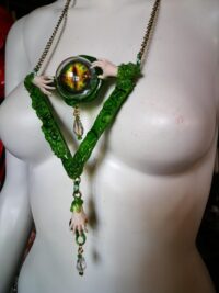 Elohim Necklace YHWH Yahweh Pendant, Yahuah Hebrew Jewish Symbol, Magic Talisman Amulet Dragon Eye