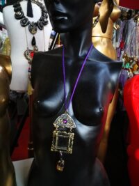 Black Mirror Amulet, Witch Talisman Occult Jewelry, Ars Goetia Portal Practical Magic Witchcraft Pendant