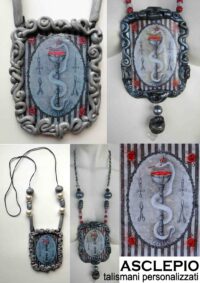Symbol of Medicine, Rod of Asclepius, Asclepio Talisman Protective Amulet, Farmacy Sign Snake on the Cup