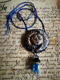 Spell Bottle Talisman Necklace for Fortune and Success, Sun & Moon Amulet Pendant Abundance Prosperity