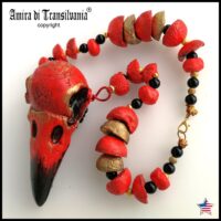 Spirit Vessel Protection, Crow Skull Spiritual Necklace Raven Talisman, Shaman Witch Jewelry Amulet Pendant