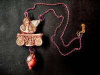 Guardian Angel, Winged Cherubim Protection Pendant, Jewel Magic Talisman Protective Amulet, Archangel Cherub Capital