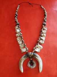 Native American Indian Necklace, Primitive Pendant Shaman, Tusk Jewel Fang, Ethnic Safari Jewelry, Shipibo Charm Xj