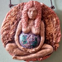 Mother Earth, Woman Protection Amulet, Goddess Gaia Talisman, Ouroboros Snake Wealth Richness Money Attraction Jewelry