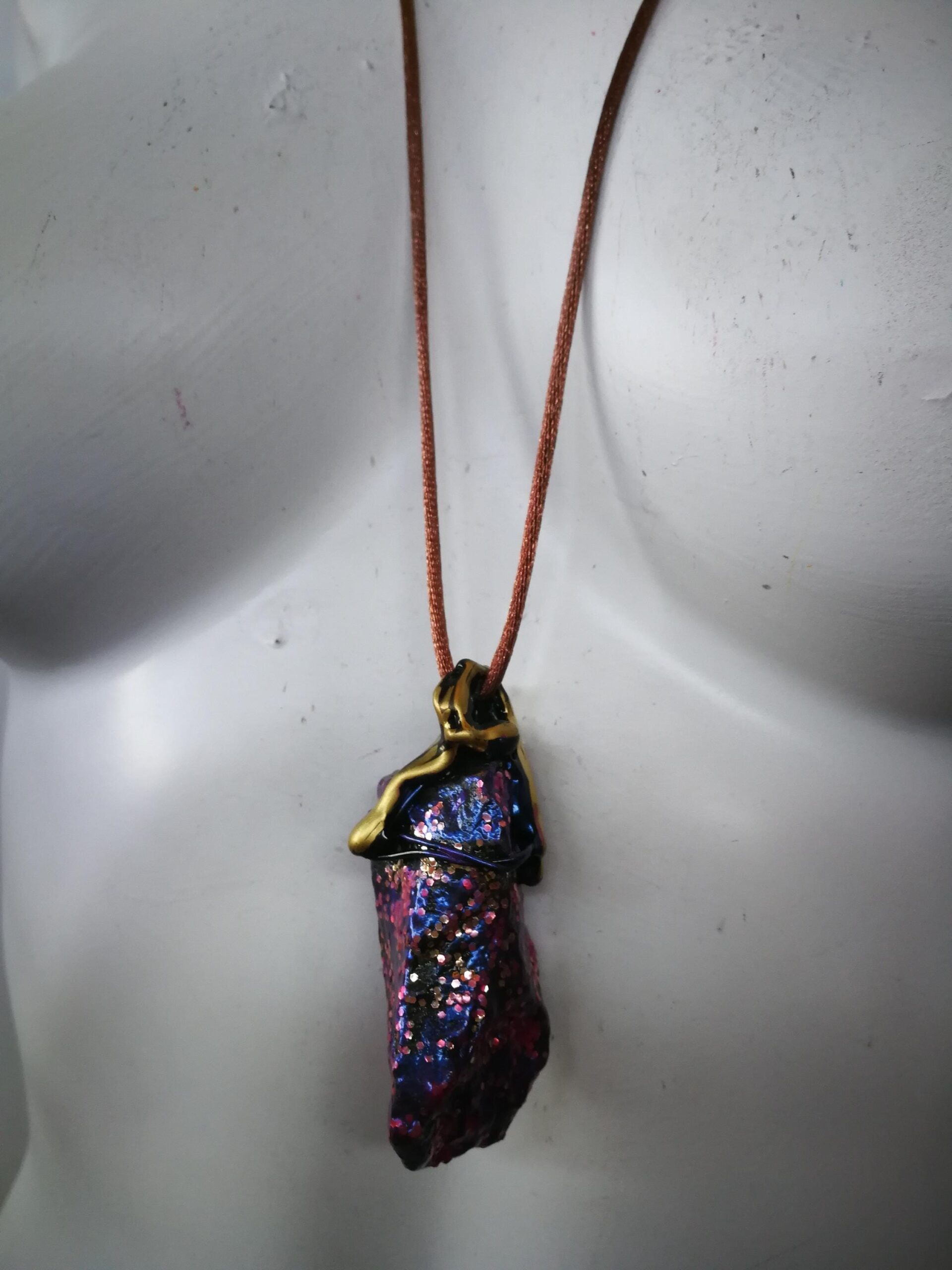 Become a Witch Shadow Enhanced Necklace Charm, Uncut Gemstone Pendant Spell Portal, Raw Stone Amulet Magic Powers Ritual