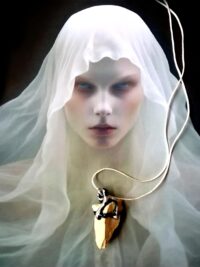 Witch Familiar, Ancient Spirit Companion Boo Ghostly, Necklace Uncut Gemstone Pendant, Magic Portal Amulet