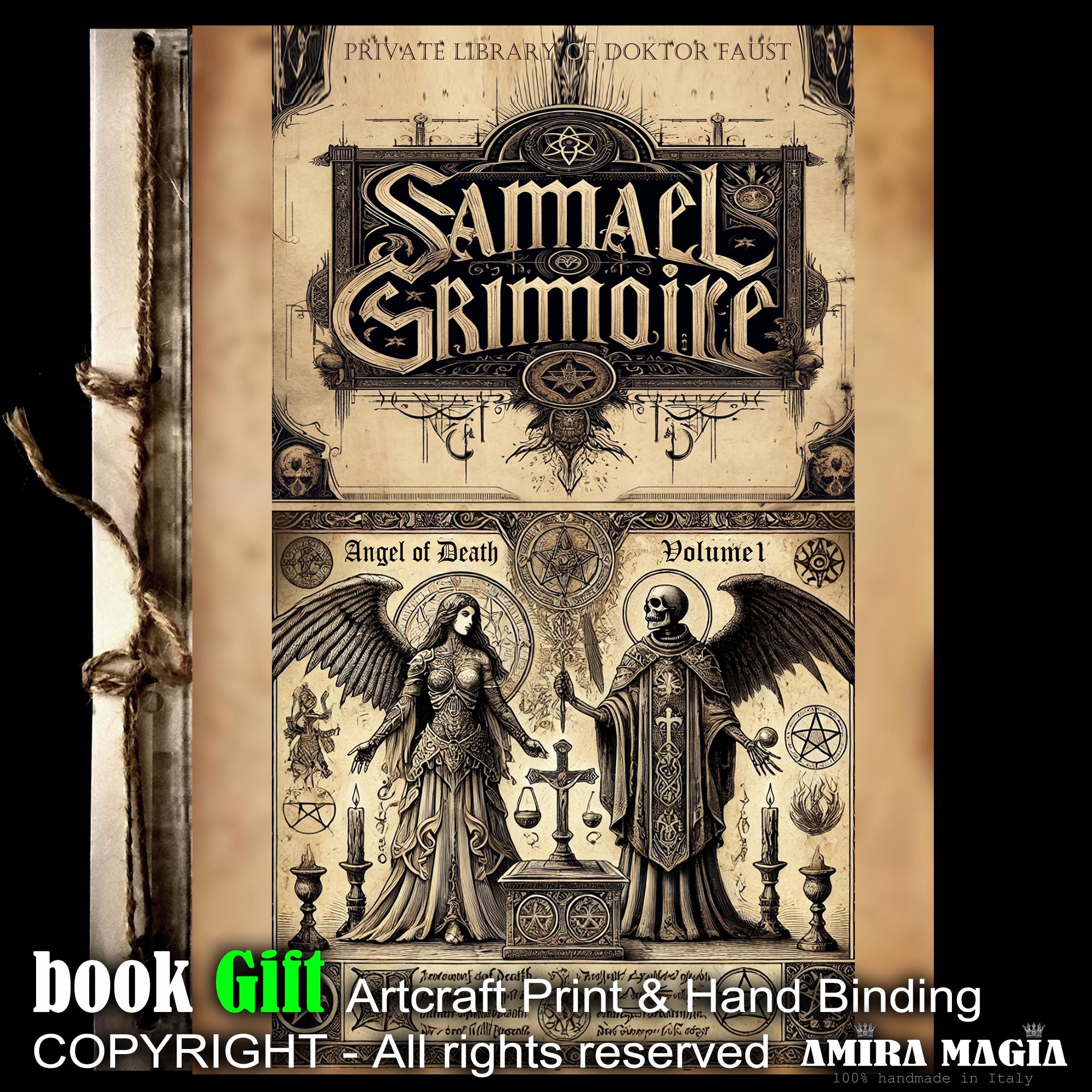 Angel of Death, Occult God Samael Grimoire, Antique Book Occultism Esotericism, Magic Ritual Magick Spell Divination