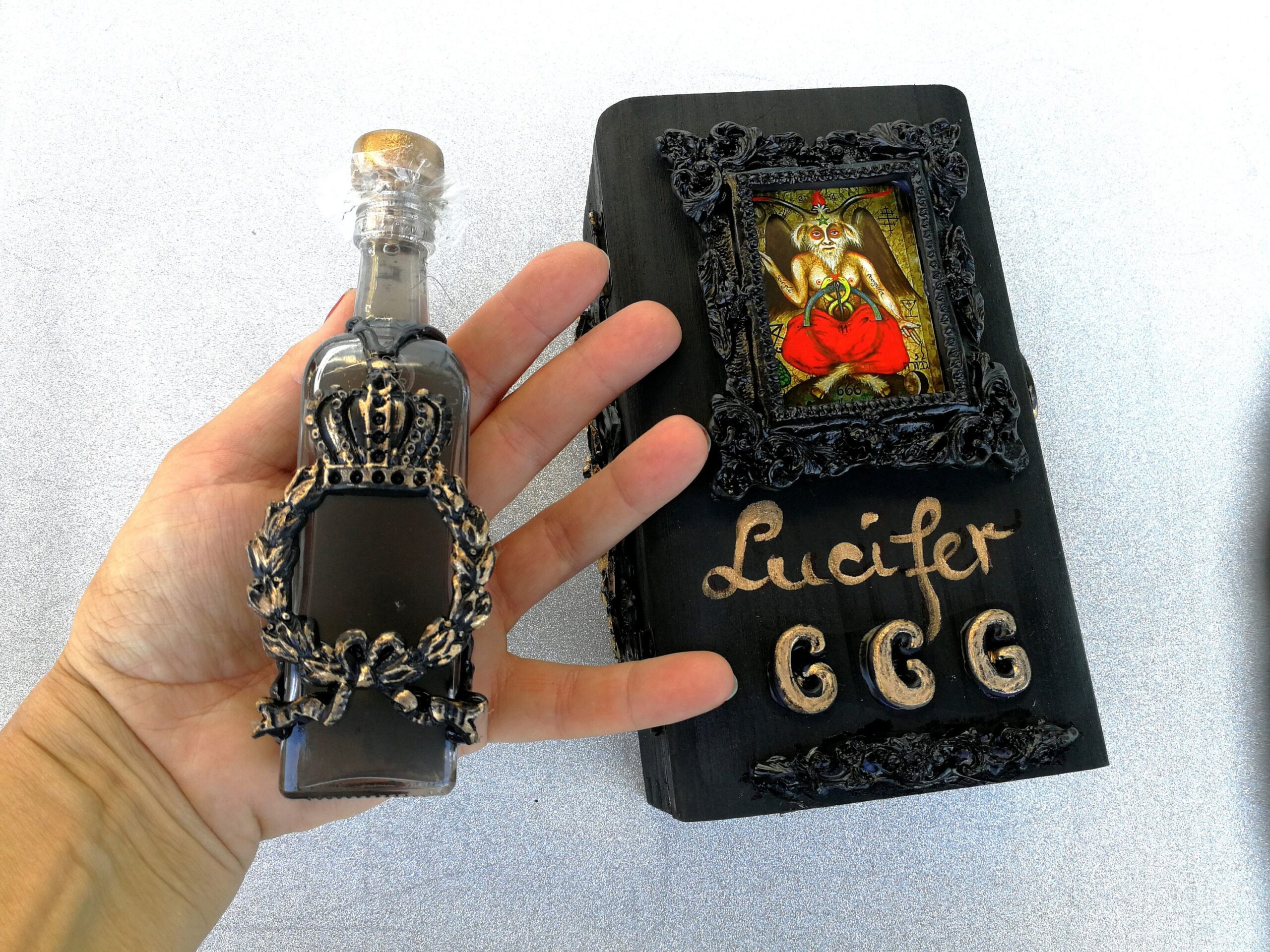 Custom Perfume Women Men, Eau de Parfume Magic Vintage Bottle Fragrances, Baphomet Essence Satan Secret Formula Lucifer