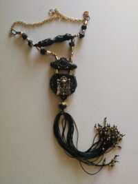 Tribal Jewelry, Maya Tribal Shaman Necklace, Native American Talisman Pendant, Ethnic Aztec Tribe Mask