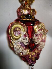 Midas Touch Amulet, Golden Wealth Spirit Vessel Royal Talisman, Lion Goat & Skull Occult Jewelry