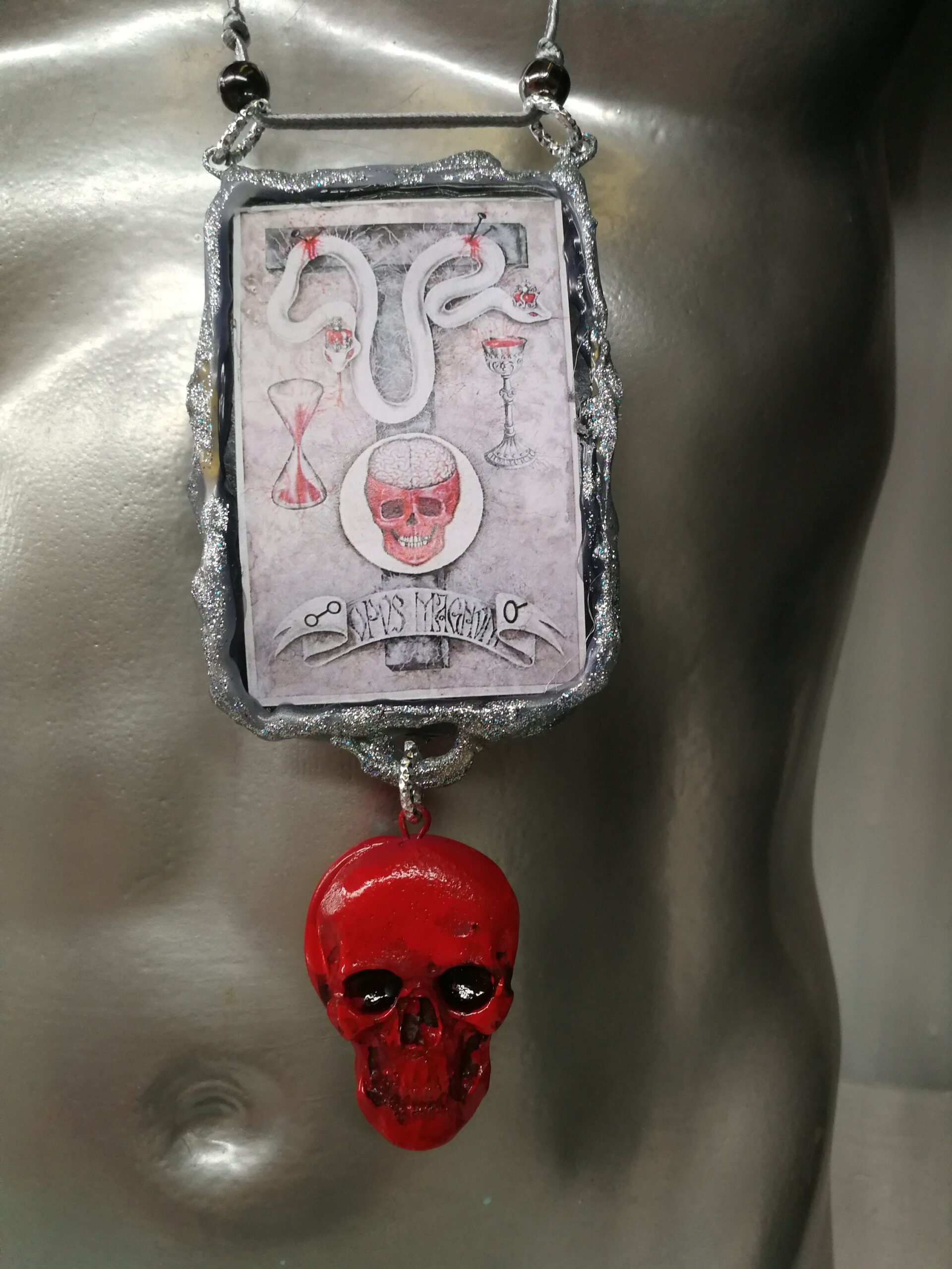 Skull Snake, Life Forever Tao Talisman Immortality, Magic Power Evil Eye Pendant Gothic Amulet