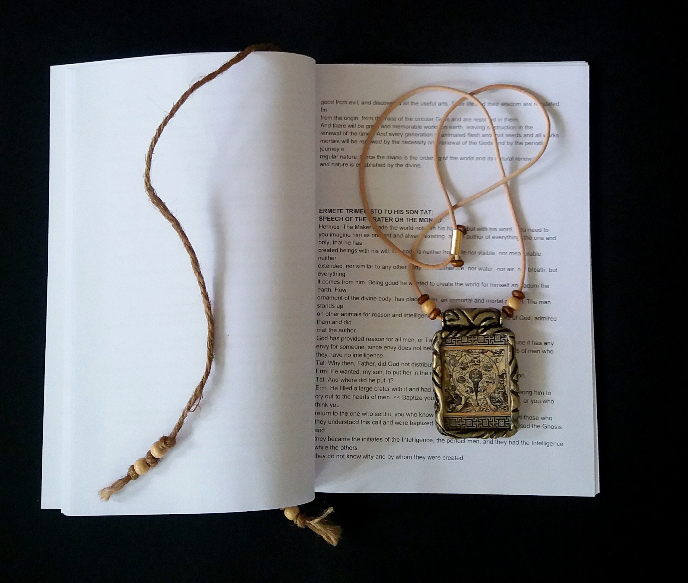 Hermes Trismegistus Pymander, Kybalion Alchemy Symbol Jewelry, Vitriol Magic Talisman, Hermes Alchemist Amulet Pendant