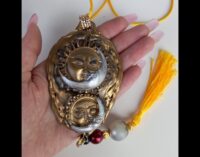 Sun & Moon Celestial Necklace, Infinity Amulet Alchemy Symbols Good Luck, Pendant Magic Evil Eye