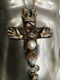 Pirates Jewelry Caribbean Cross, Punk Gothic Pendant Medieval Crown, Occult Spiritual Metaphysical Wild Amulet