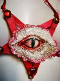 Occult Pendant of Demon Power, Baneful Magick Protection Amulet & Demonic Portal Dragon Eye Inverted Pentagram