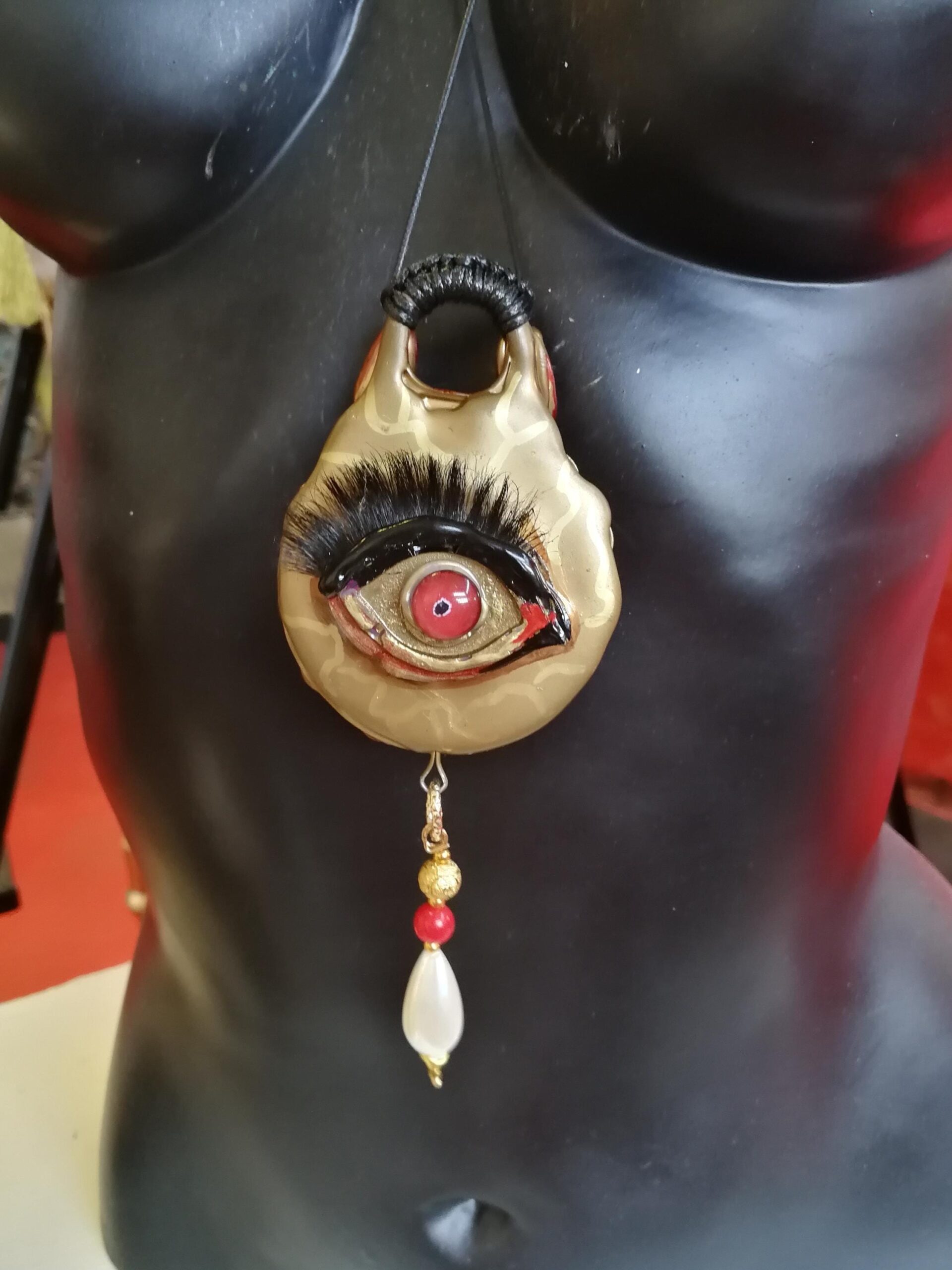Dragon Eye, Satanic Necklace Satan Satanist Symbol, All Seeing Eye, Devil Pendant, Goth Jewel, Good Luck Talisman Charm