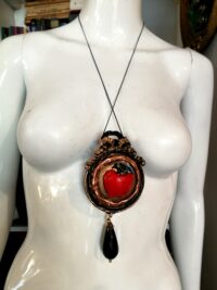Snake Necklace Apple Pendant Talisman, Garden of Eden, Celestial Love Orgonite Paradise Amulet Charm