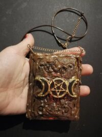 Esoteric Jewelry, Luciferian Magic Baphomet Talisman, Triple Moon Gothic Necklace, Satanic Symbol Lucifer Pendant