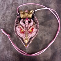 Dragon Crown, Magical Power Necklace Amulet, Eye Spirit Guide Gothic Pendant, Celtic Demon Mythical