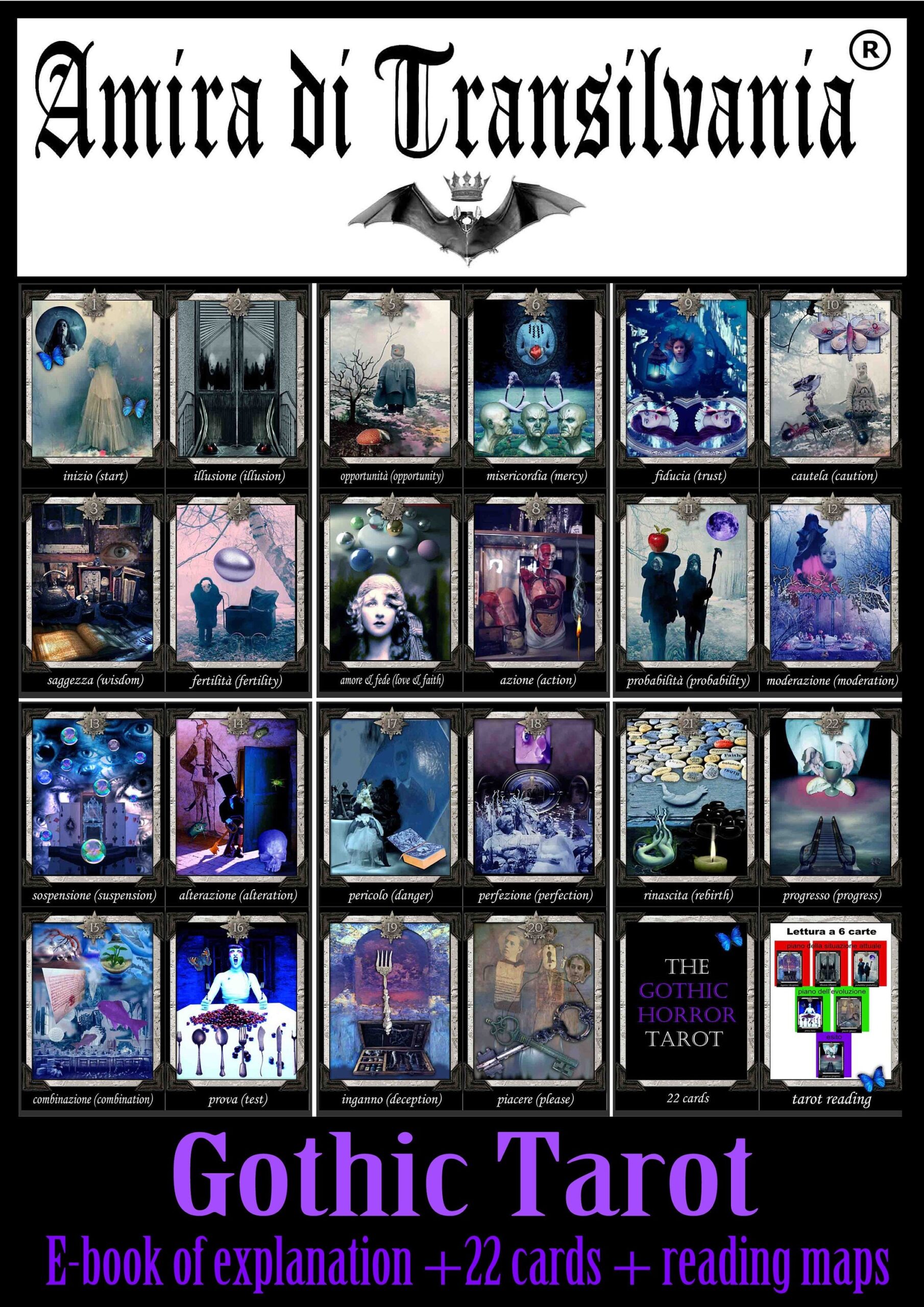 Gothic tarot, limited edition, wicca oracle, occult, pagan, wiccan, divination, major arcana, fortune teller, guidance
