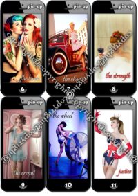 Pin up, Burlesque Rockabilly Tarot Cards Vintage, Sexy Image Nude Woman, Naked Body Boudoir Photography Erotic Pinup