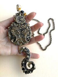 Funeral Poem, Stop Watch All the Clocks, Occult Memorial Amulet, Necronomicon Magic Octopus Talisman