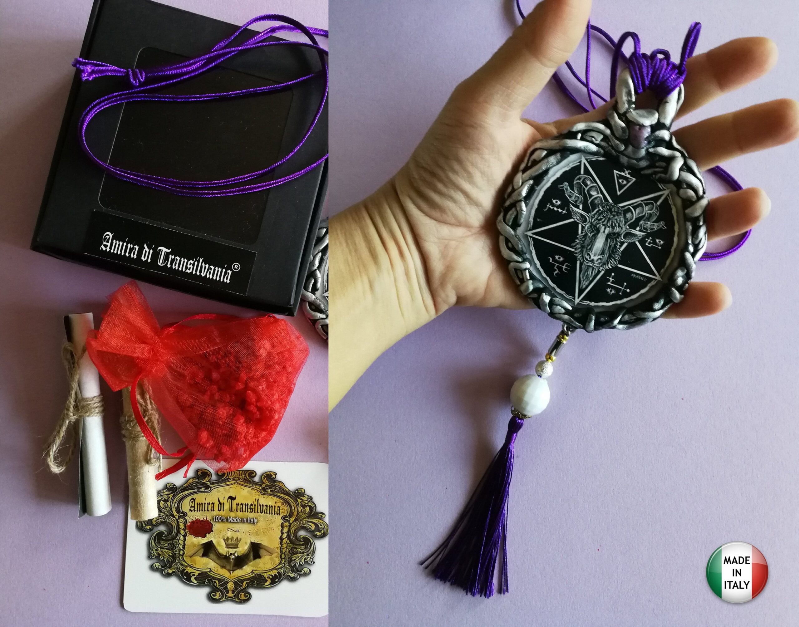 Baphomet Pendant, Magic Talisman Goth Jewel, Satanic Symbol Lucifer Sigil, Inverted Pentagram Star Demon