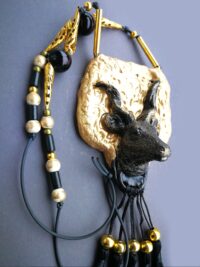 Capricorn Necklace Zodiac Sign Jewelry, Black Goat Pagan Pendant, Amulet Charm Symbol Esoteric Talisman