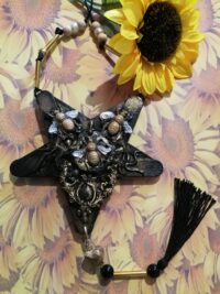 Inverted Pentagram Star, Dark Bee Pendant, Satanic Symbol Magic Talisman, Good Luck Pentacle Amulet