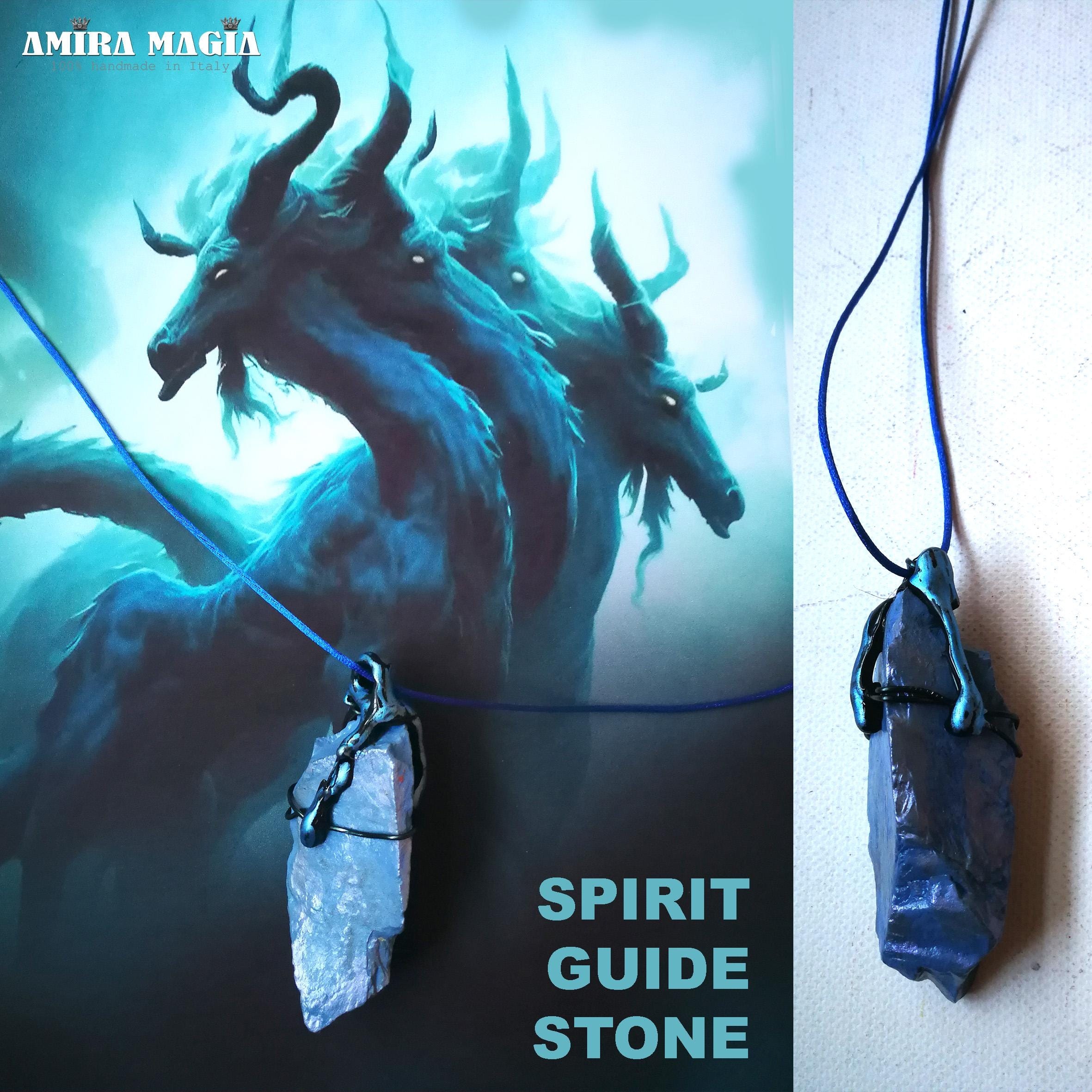 Three Headed Dog, Cerberus Amulet Raw Stone, Hases Rock Uncut Gemstone Pendant Spell, Magical Necklace Magic Powers