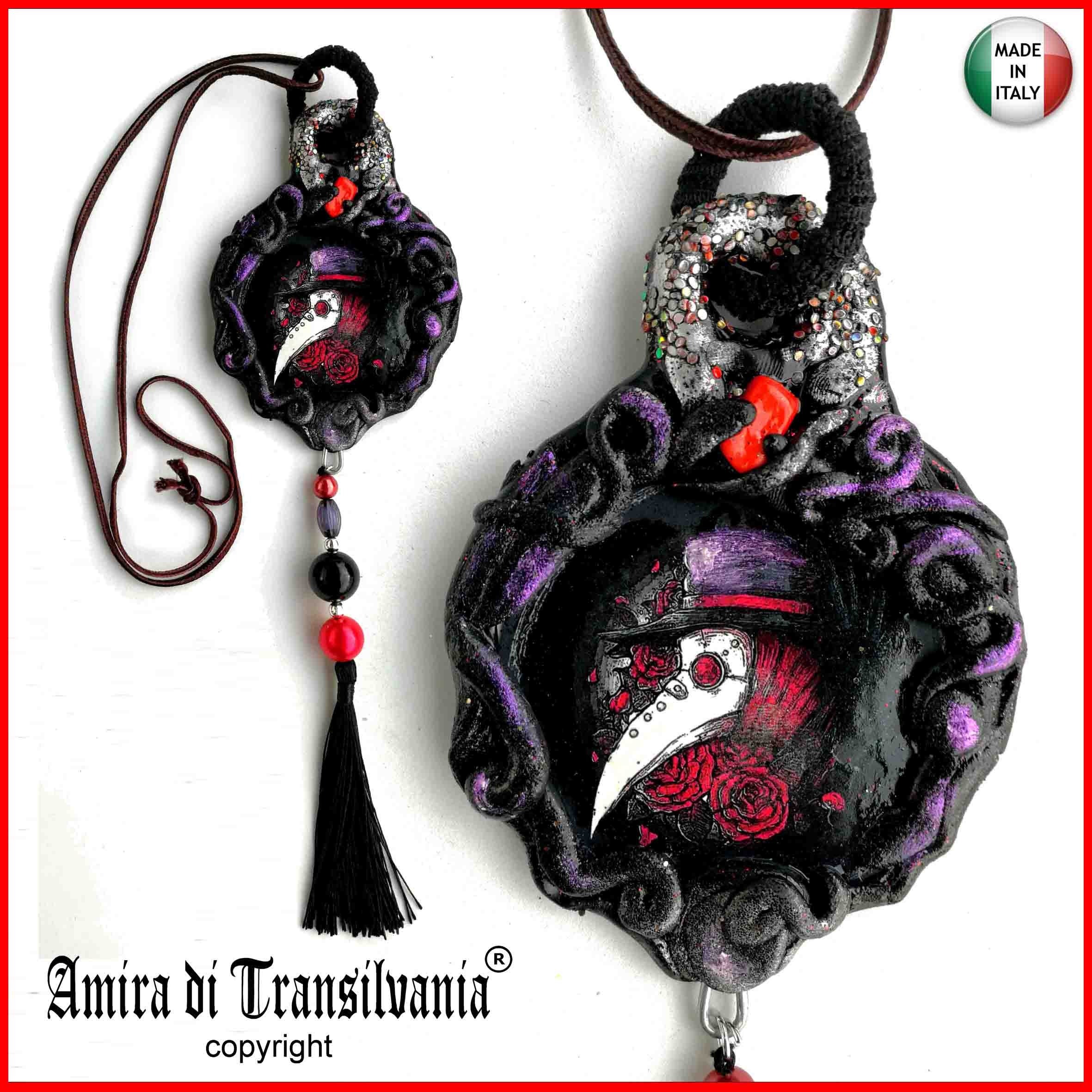 Doctor Plague, Venetian Mask Pendant Face Hat, Protective Amulet Steampunk, Protection Talisman Venezia Symbol
