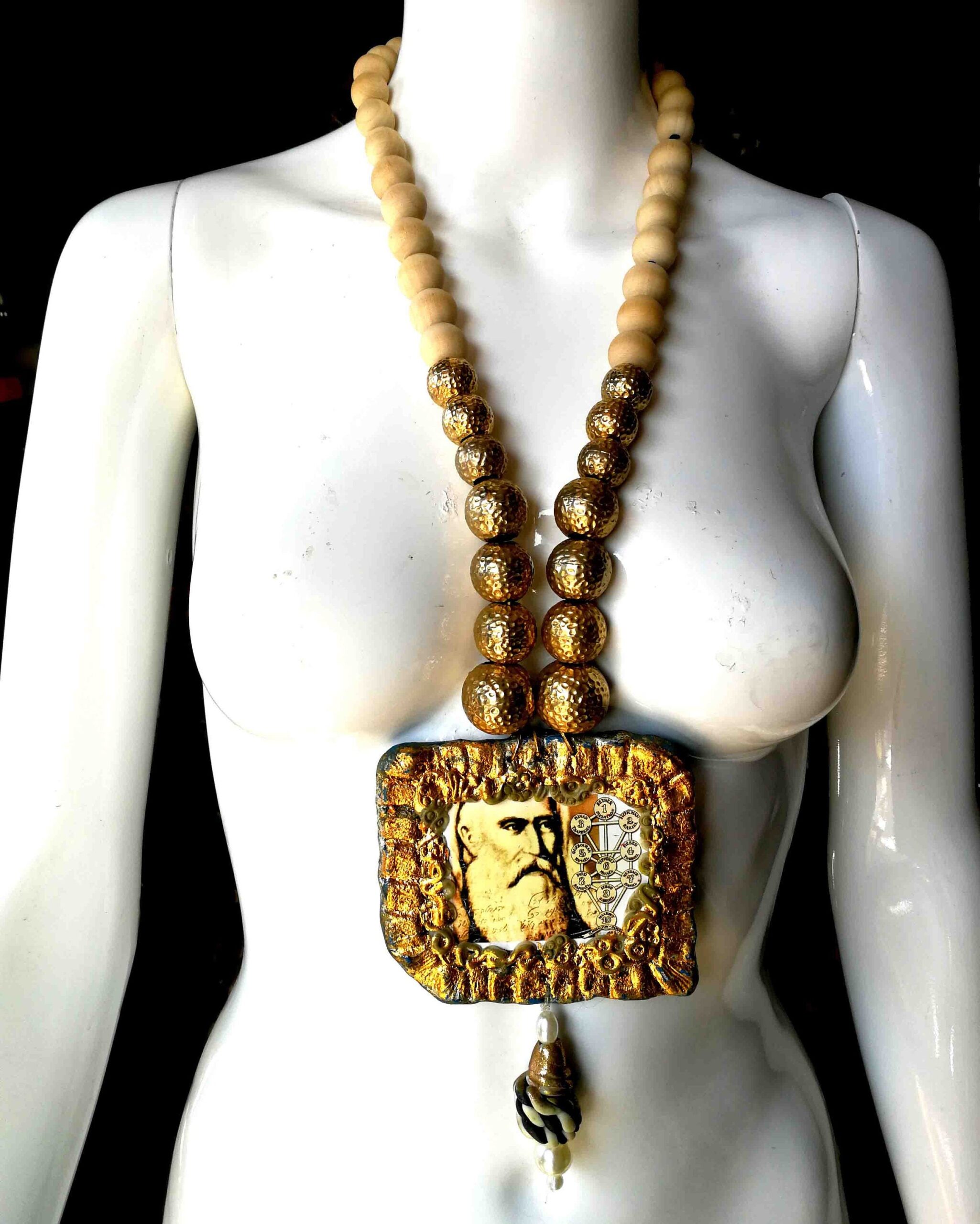 Kabbalistic Talisman, Kabbalah Mystical Amulet, Jewish King Solomon Hebrew Necklace, Sephiroth Tree of Life
