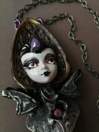 Hecate Goddess, Cursed Doll Magic Talisman, Haunted Witch Witchcraft Pendant, Gothic Cathedral Jewelry Necklace
