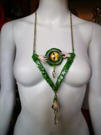 Elohim Necklace YHWH Yahweh Pendant, Yahuah Hebrew Jewish Symbol, Magic Talisman Amulet Dragon Eye