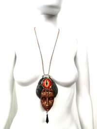 Lucifer Talisman Satanic Symbol, Sauron Eye Necklace Archon Magic Amulet, Satan Fallen Angel Wings