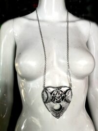 Ouija Board, Pentagram Star Triple Moon Necklace, Magic Powers Amulet, Witchcraft Pendant Occult Jewelry