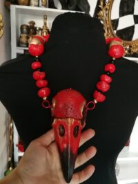 Spirit Vessel Protection, Crow Skull Spiritual Necklace Raven Talisman, Shaman Witch Jewelry Amulet Pendant