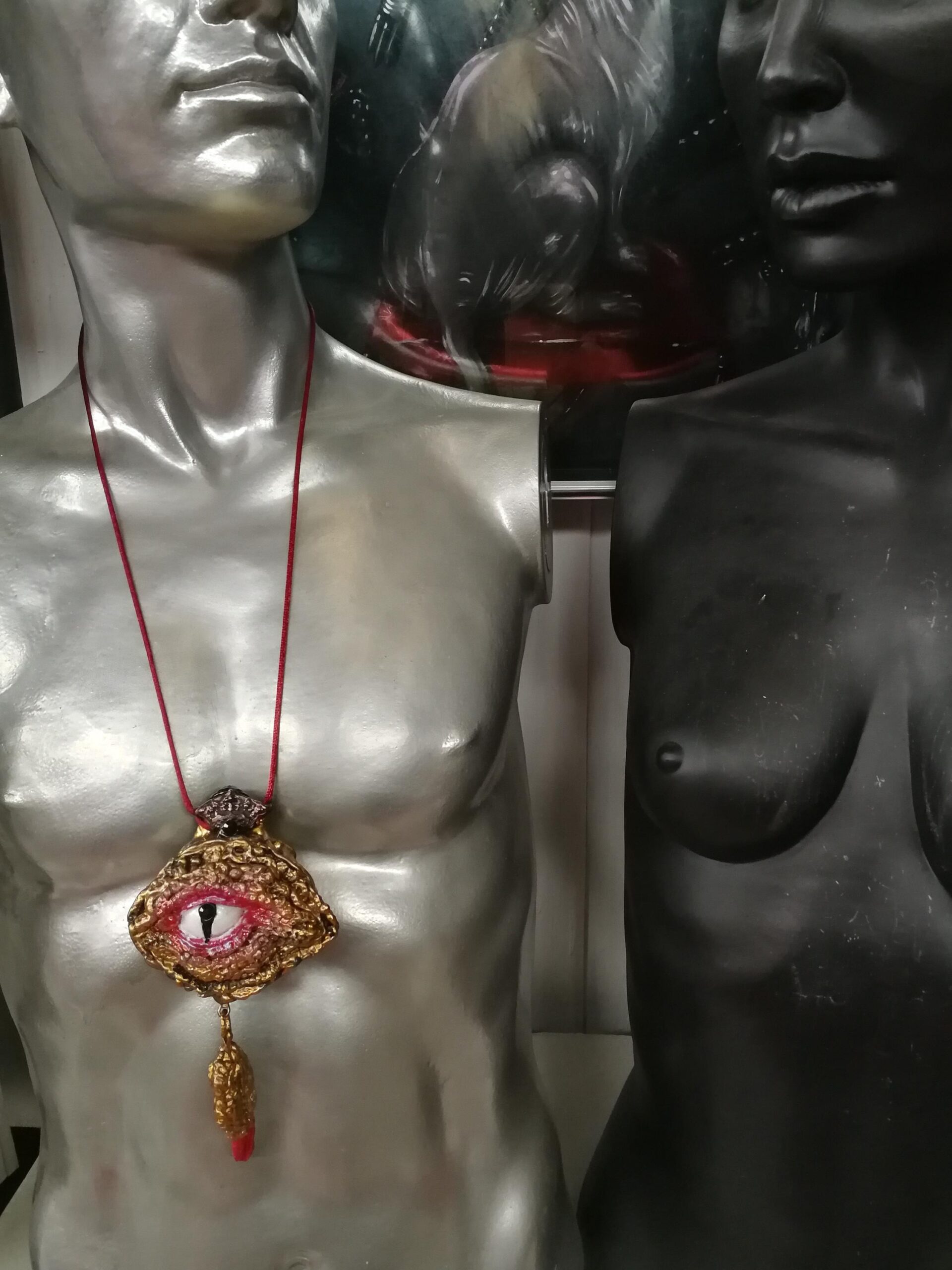 Dragon Necklace, Templar Amulet Symbols, Crown Magic Eye Stone Talisman, Gothic Pendant Sword Snake