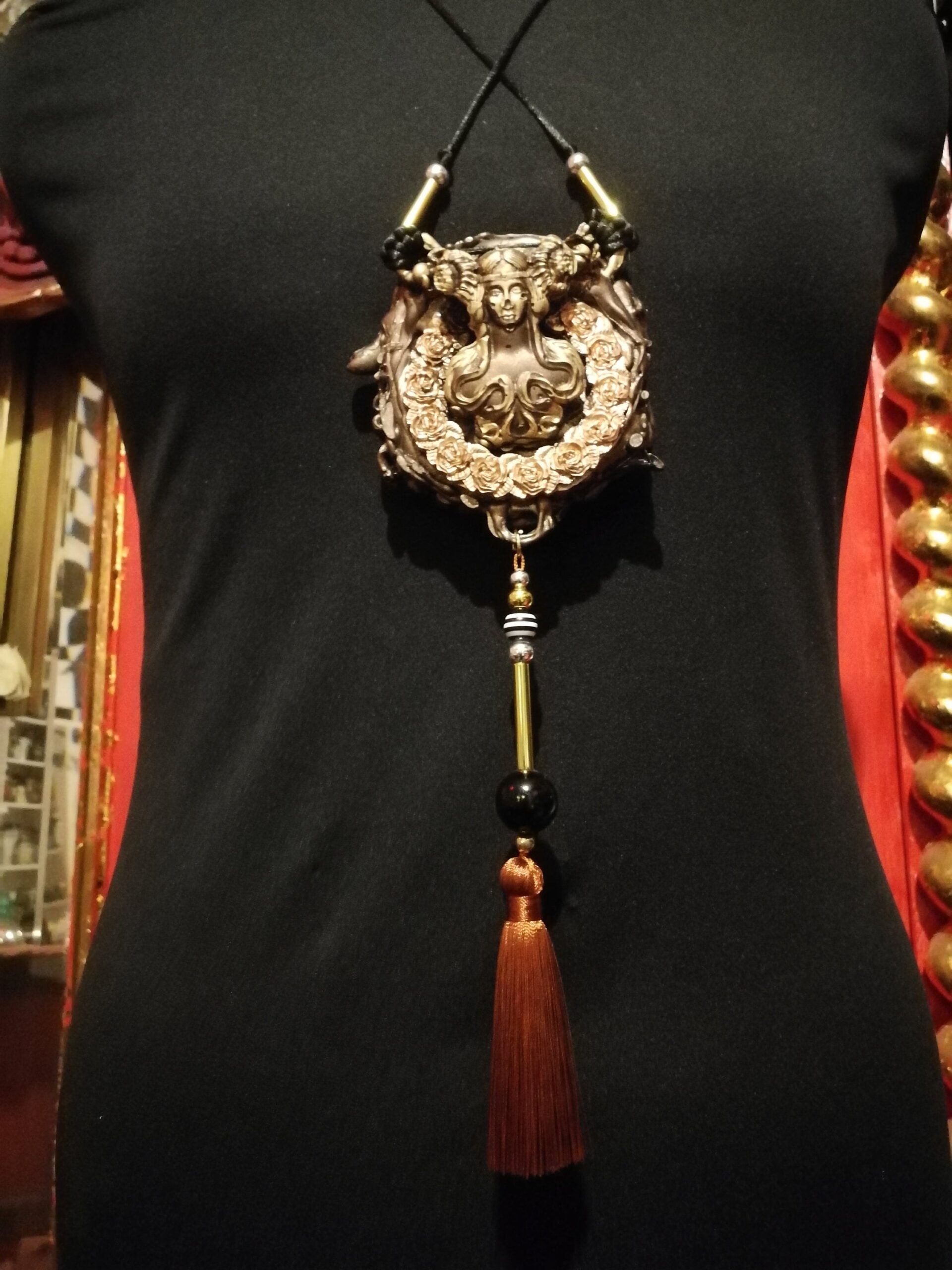 Hecate Goddess, Gothic Amulet Dark Magic Talisman Witchcraft Pendant, Witch Jewelry Symbol Inverted Pentagram