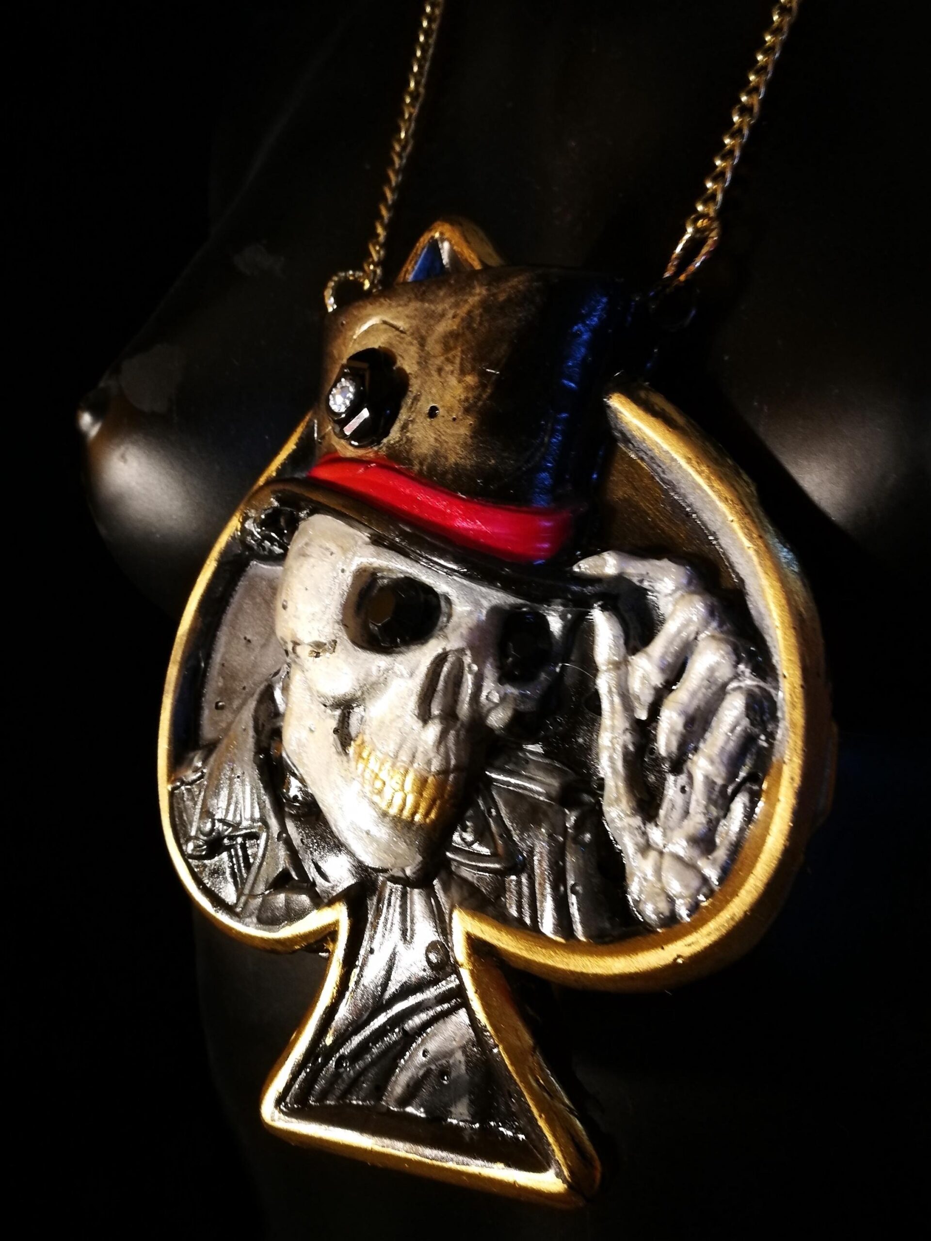 Baron Samedi Talisman, Cuckold Symbol Amulet Necklace, Personalized Voodoo Skull Pendant, Magic Witchcraft Guidance