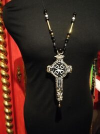 Cross Necklace, Gothic Talisman Alchemy Symbols Rosicrucian, Golden Dawn Medieval Pendant Esoteric Jewelry