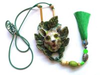 Brother Bear Totem Pole, Anima Spirits Guide Green Witch Jewelry Pendant, Magic Talisman Amulet