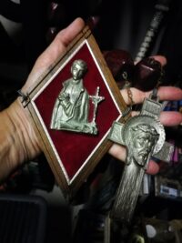 Antique Rosary, Crucifix Jesus Vintage Reliquary Church, Christian Catholic Religion Saints, Religious Relic Vatican Pope